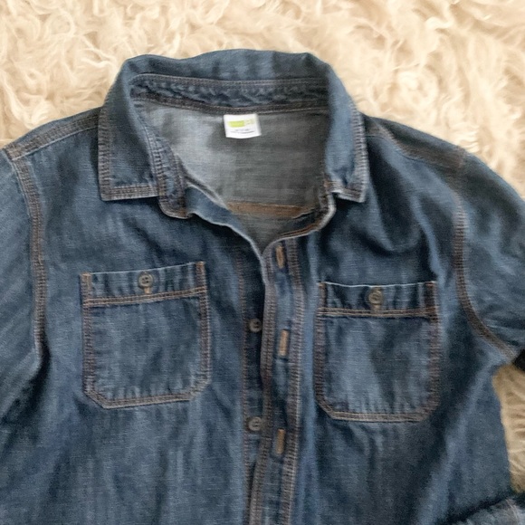 Crazy 8 | Long Sleeve Button Down Shirt Top Denim Blue Chambray M - Picture 6 of 10